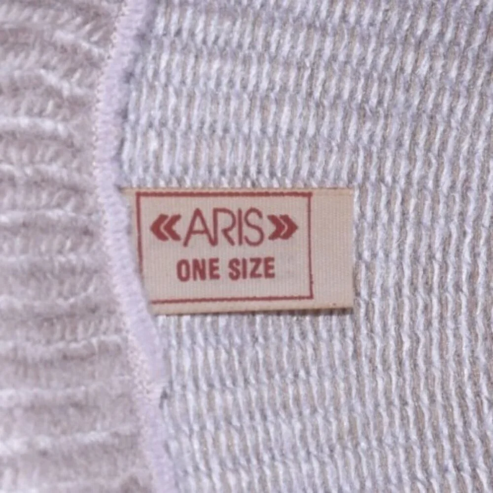 Vintage ARIS tan knit Women's bucket hat with brim made in USA One Size